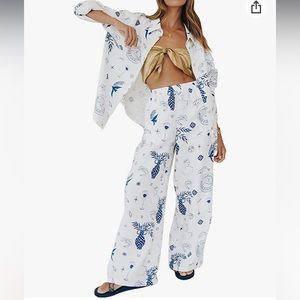 NEW White/Blue Pattern Matching Set